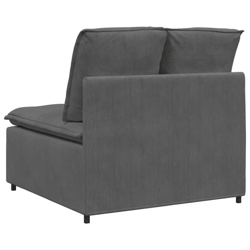 Modulinė sofa su pagalvėlėmis, tamsiai pilka, 100 cm