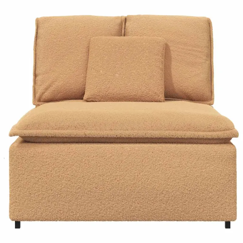 Modulinė sofa su pagalvėlėmis, smėlio spalvos, 100 cm