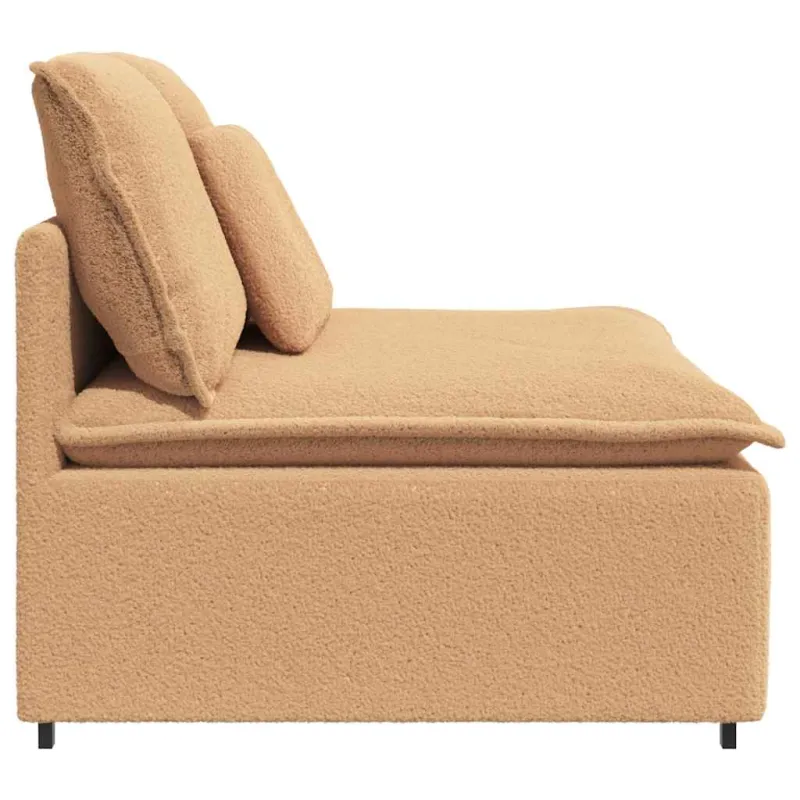 Modulinė sofa su pagalvėlėmis, smėlio spalvos, 100 cm