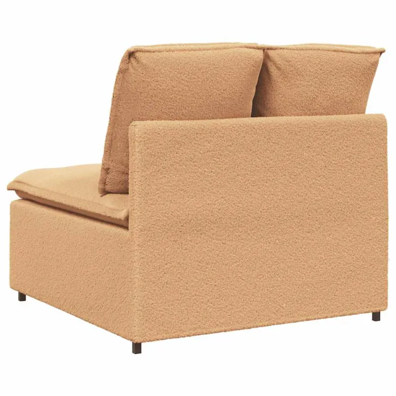 Modulinė sofa su pagalvėlėmis, smėlio spalvos, 100 cm