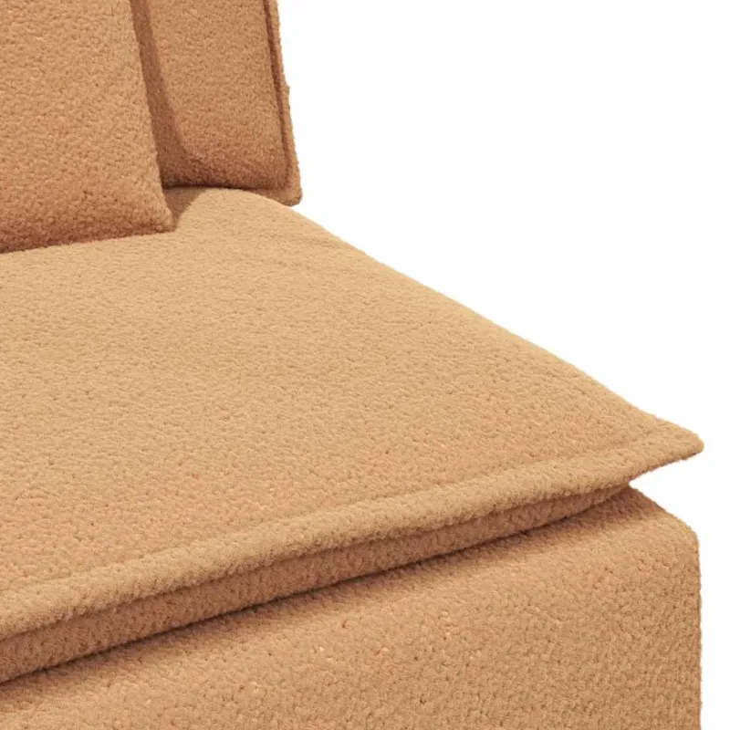 Modulinė sofa su pagalvėlėmis, smėlio spalvos, 100 cm