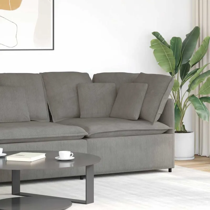Modulinė kampinė sofa su pagalvėlėmis, šviesiai pilka, 100 cm