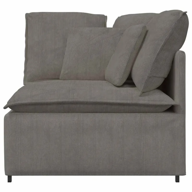 Modulinė kampinė sofa su pagalvėlėmis, šviesiai pilka, 100 cm