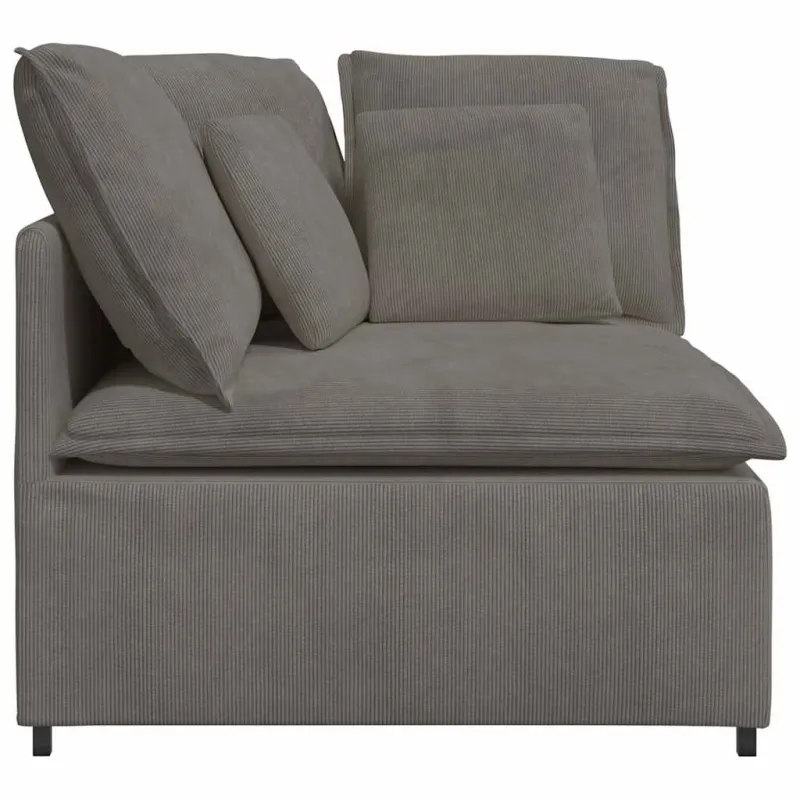 Modulinė kampinė sofa su pagalvėlėmis, šviesiai pilka, 100 cm