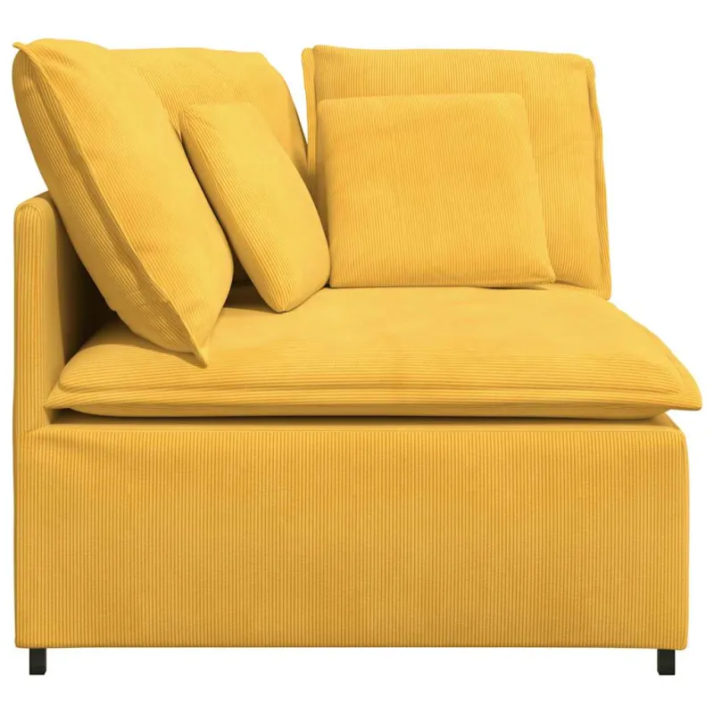 Modulinė kampinė sofa su pagalvėlėmis, šviesiai geltona, 100 cm