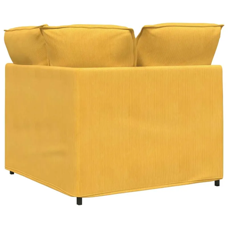Modulinė kampinė sofa su pagalvėlėmis, šviesiai geltona, 100 cm