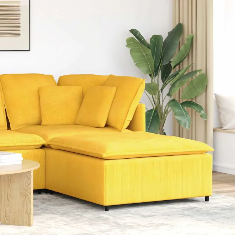 Modulinė sofa, pakojų pakojis, šviesiai geltonas, 100x100x48 cm
