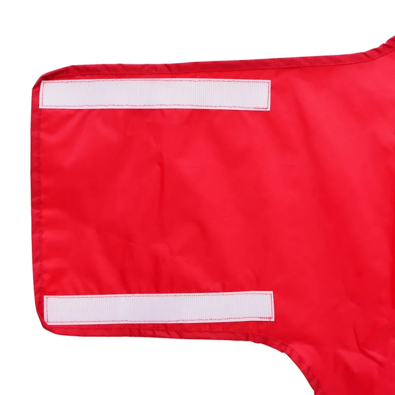 Šuns lietpaltis su šviesą atspindinčiomis juostelėmis, poliesteris, raudonas, 3XL