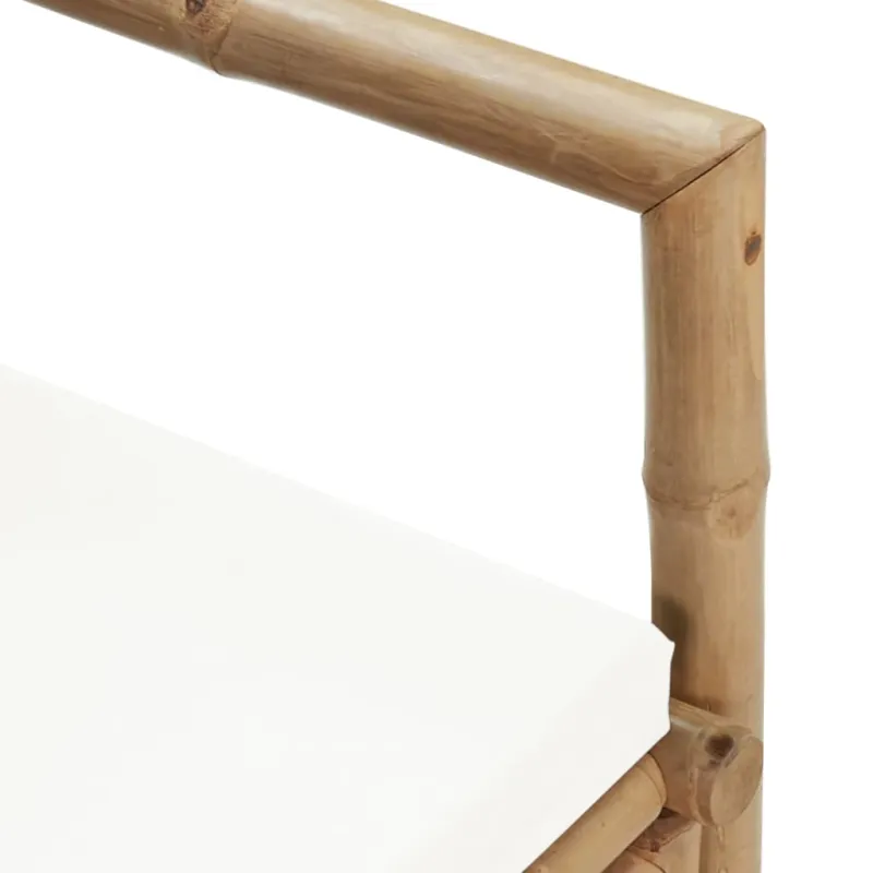 Dvivietė sodo sofa su pagalvėlėmis, pilkos spalvos, bambukas