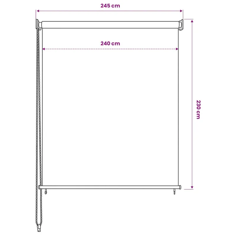 Lauko roletas, 240x230cm, baltos spalvos