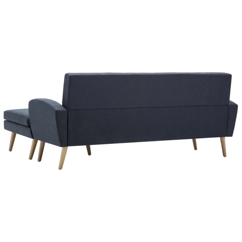 L-formos sofa, audinio apmušalas, 186x136x79 cm, tamsiai pilka