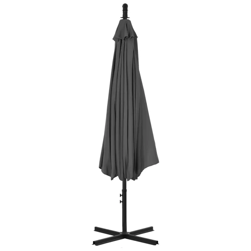 Gembinis sodo skėtis su plieniniu stulpu, antracito, 300cm