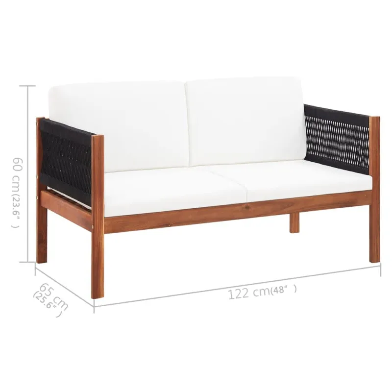 Dvivietė sodo sofa, akacijos medienos masyvas