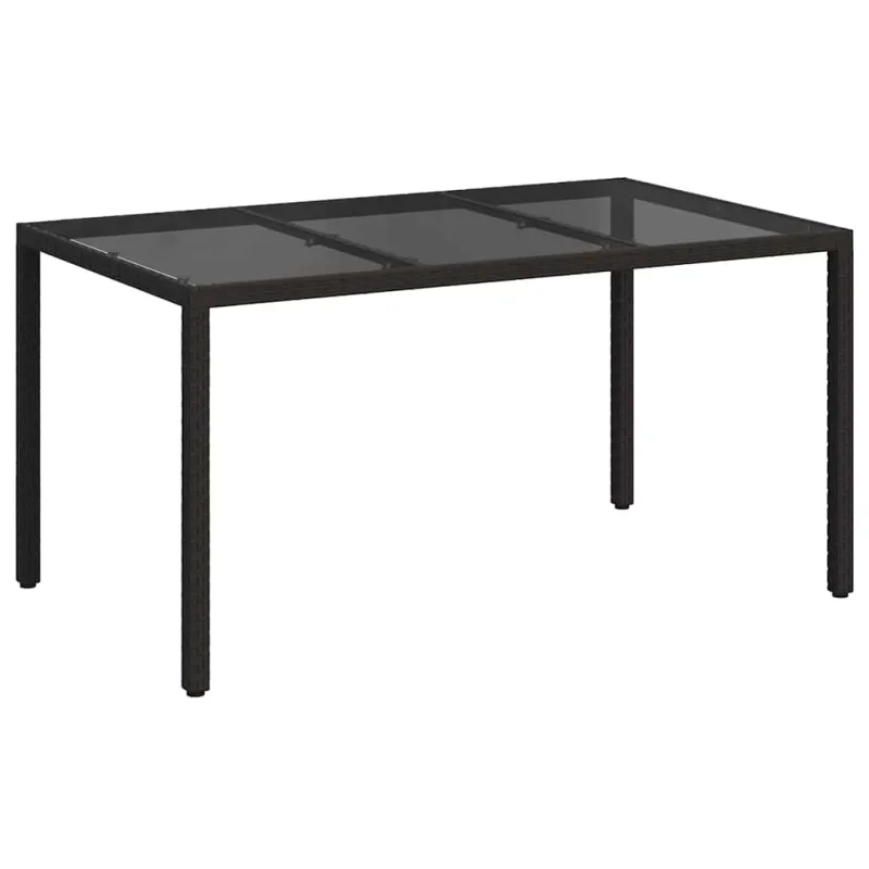 Sodo laud Juoda 150 x 90 x 75 cm polürottanist