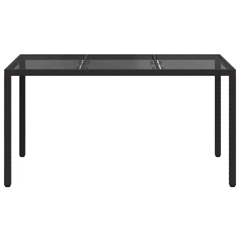Sodo laud Juoda 150 x 90 x 75 cm polürottanist