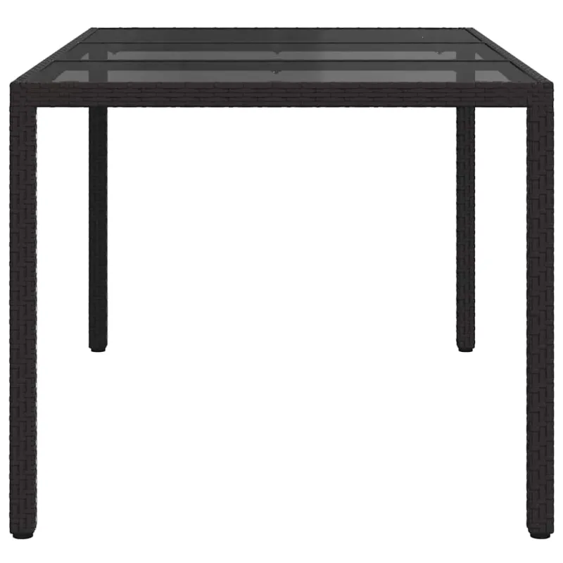 Sodo laud Juoda 150 x 90 x 75 cm polürottanist