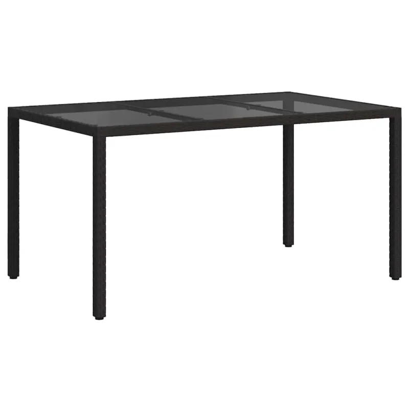Sodo laud Juoda 150 x 90 x 75 cm polürottanist