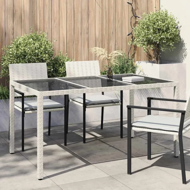 Sodo pöytä Valkoinen 150 x 90 x 75 cm polyrattana