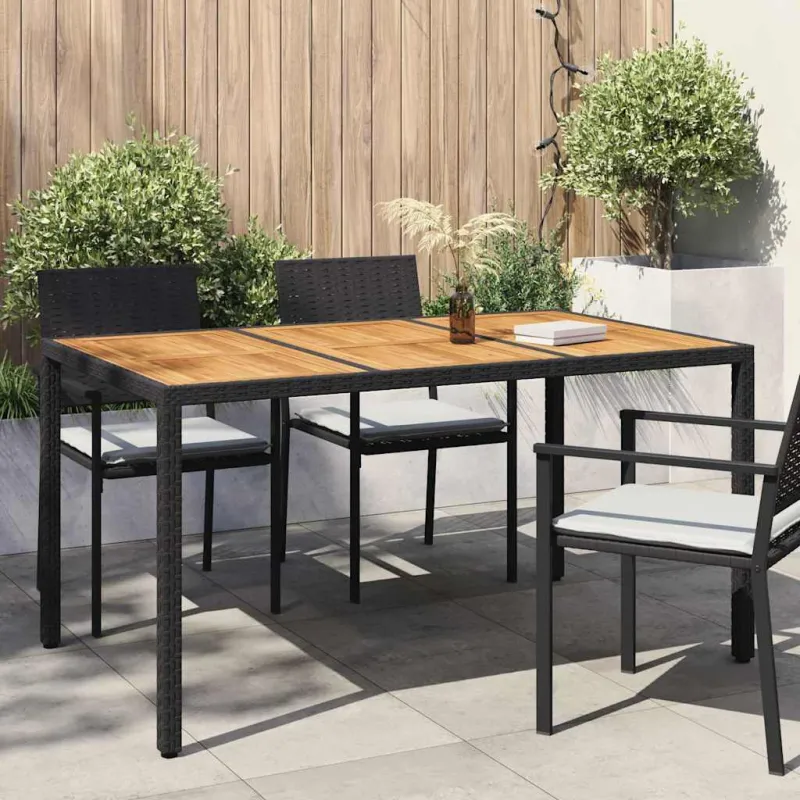Sodo pöytä Musta 150 x 90 x 75 cm polyrottinki