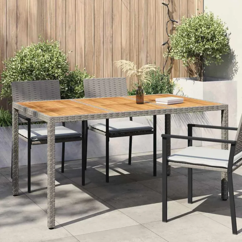 Sodo laud Pilka 150 x 90 x 75 cm polirattana