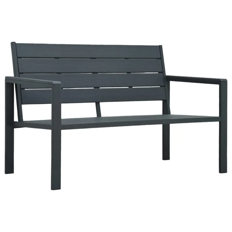 Sodo suoliukas, pilkos spalvos, 120cm, HDPE, medienos imitacija