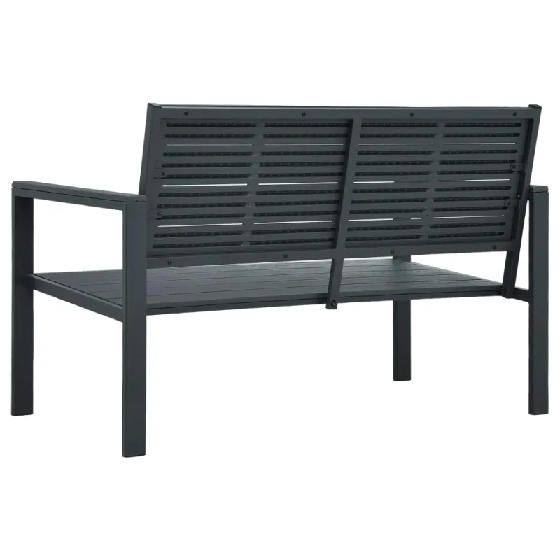Sodo suoliukas, pilkos spalvos, 120cm, HDPE, medienos imitacija