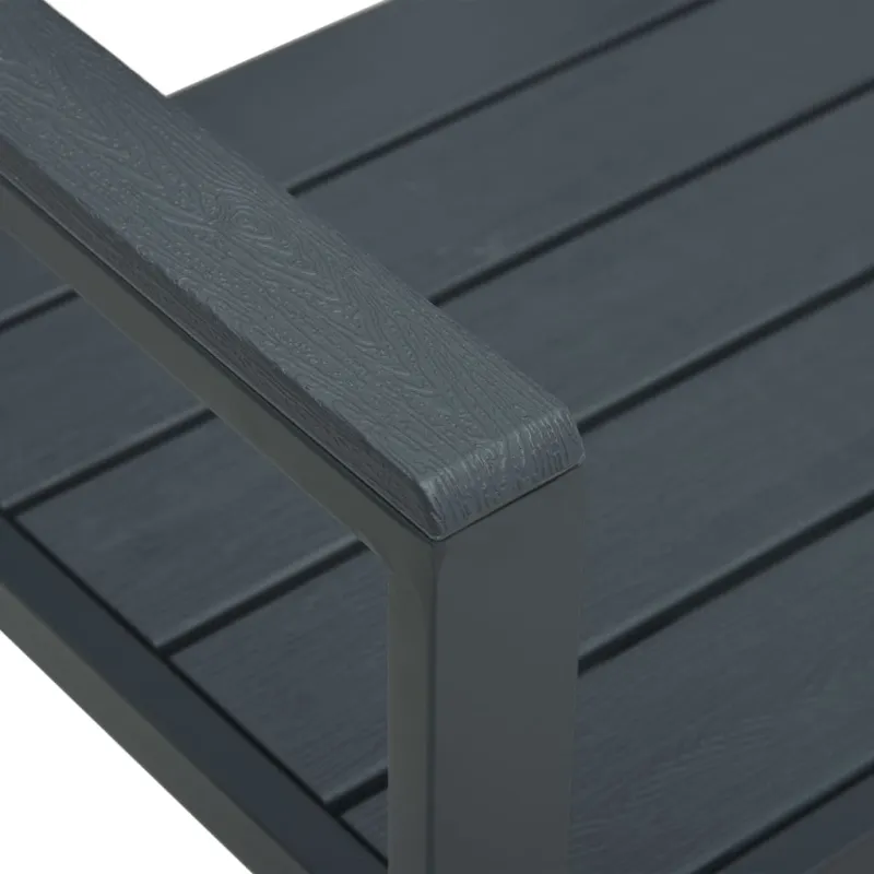 Sodo suoliukas, pilkos spalvos, 120cm, HDPE, medienos imitacija
