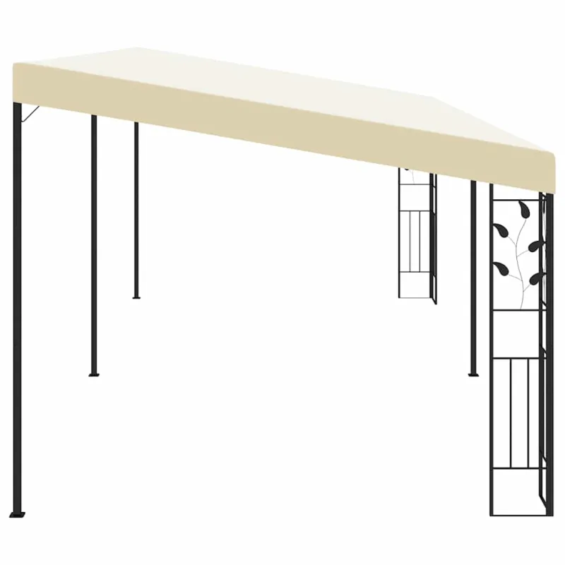 Prie sienos montuojama pavėsinė, kreminės spalvos, 6x3x2,5m