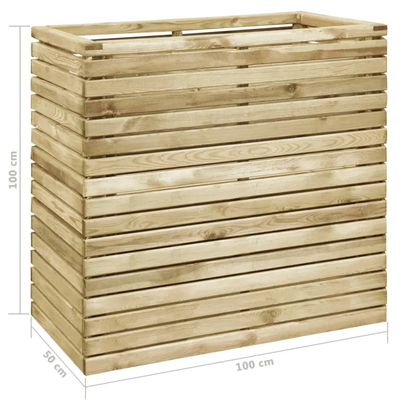 Vazonas gėlėms, 100x50x100cm, impregnuota pušies mediena