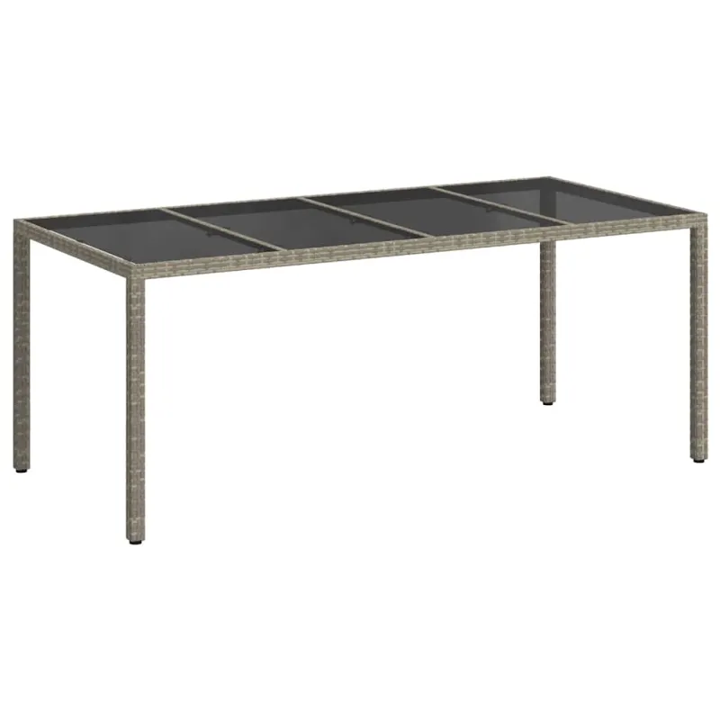 Sodo laud Pilka 190 x 90 x 75 cm polirattana