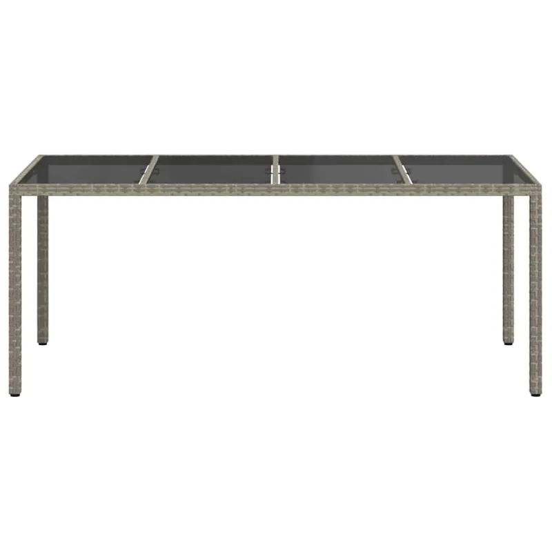 Sodo laud Pilka 190 x 90 x 75 cm polirattana