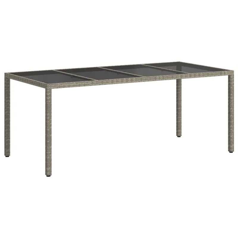 Sodo laud Pilka 190 x 90 x 75 cm polirattana