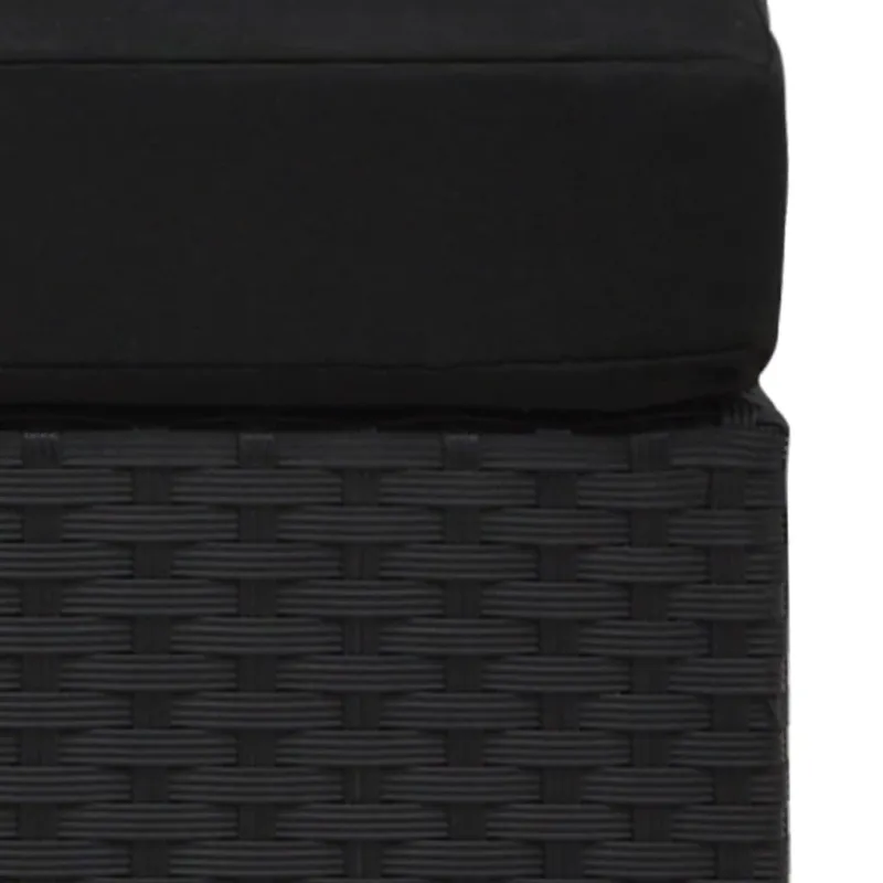 Modulinė dvivietė sofa, juodos spalvos, poliratanas