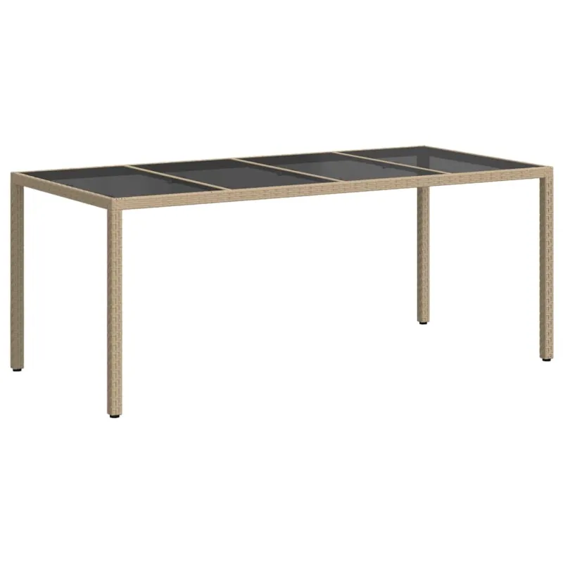 Sodo pöytätaso, hiekka, 190 x 90 x 75 cm, polyrattana
