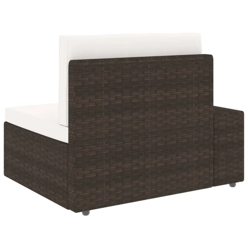 Modulinė dvivietė sofa, rudos spalvos, poliratanas