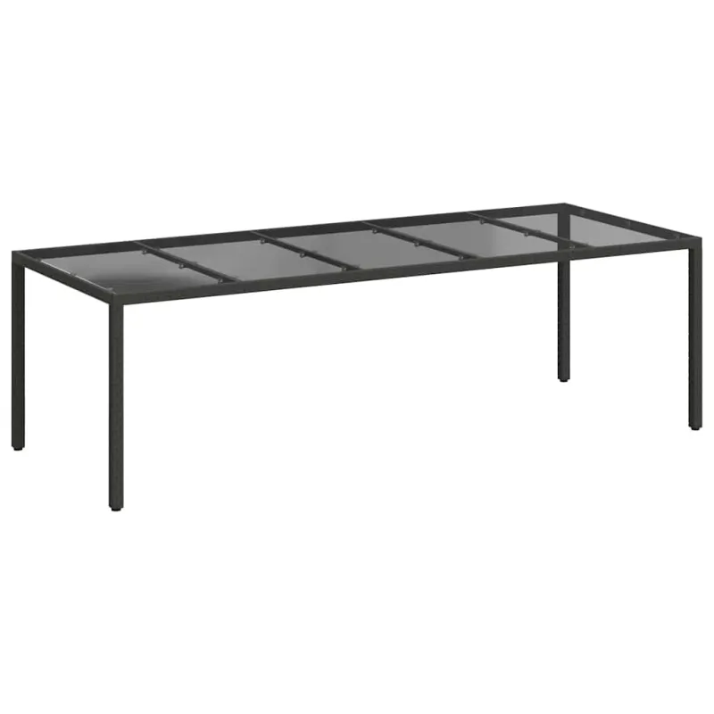 Sodo pöytä Kirkas musta 250 x 100 x 75 cm polyrottinki