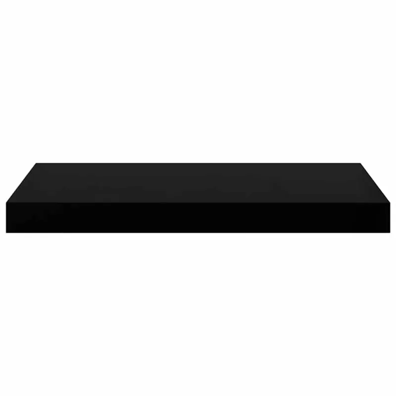 Pakabinamos sieninės lentynos, 2vnt., juodos, 50x23x3,8cm, MDF