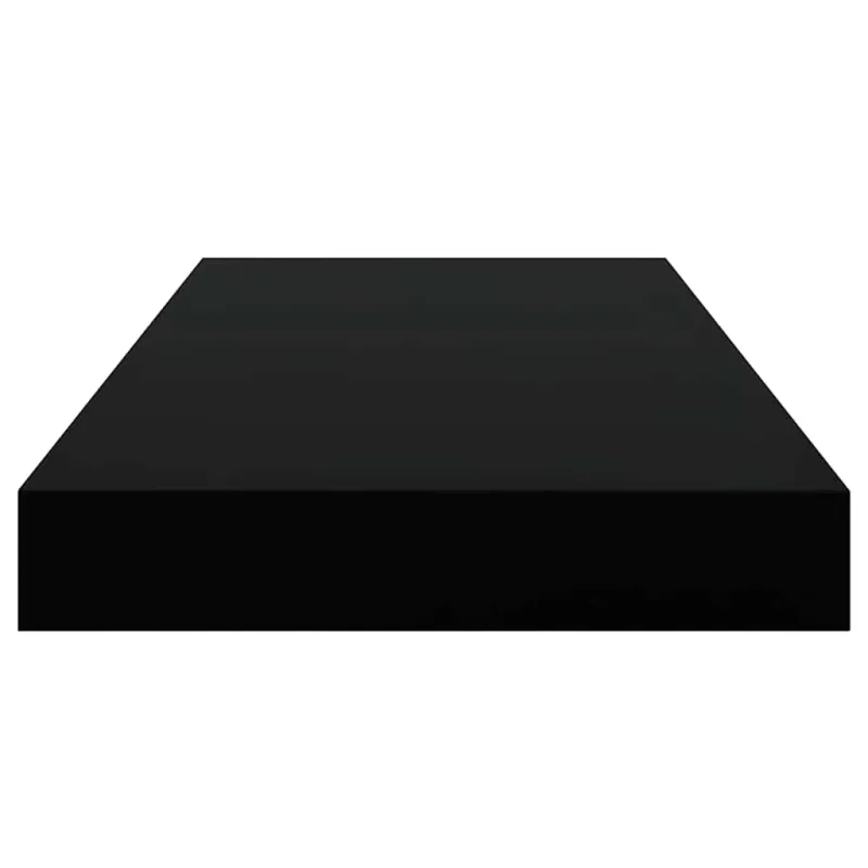 Pakabinamos sieninės lentynos, 2vnt., juodos, 50x23x3,8cm, MDF