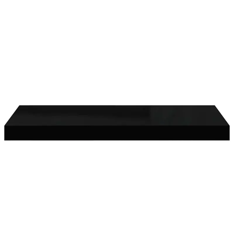 Pakabinamos lentynos, 4vnt., juodos, 60x23,5x3,8cm, MDF