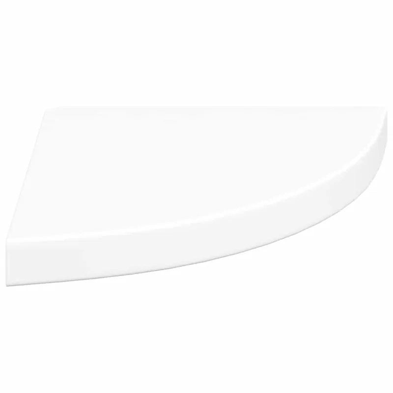 Pakabinamos kampinės lentynos, 4vnt., baltos, 35x35x3,8cm, MDF