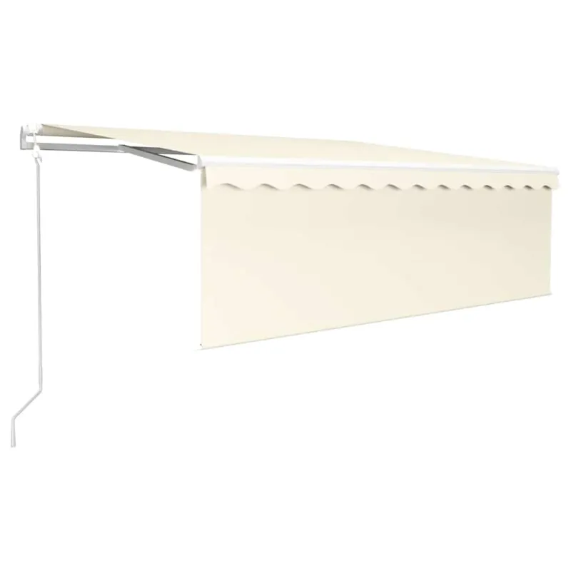 Automatinė markizė su uždanga/LED/vėjo jutikliu, kreminė, 4x3m