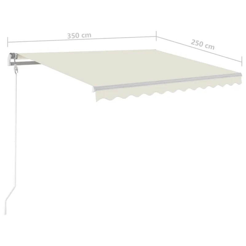 Automatinė markizė su LED/vėjo jutikliu, kreminė, 350x250cm