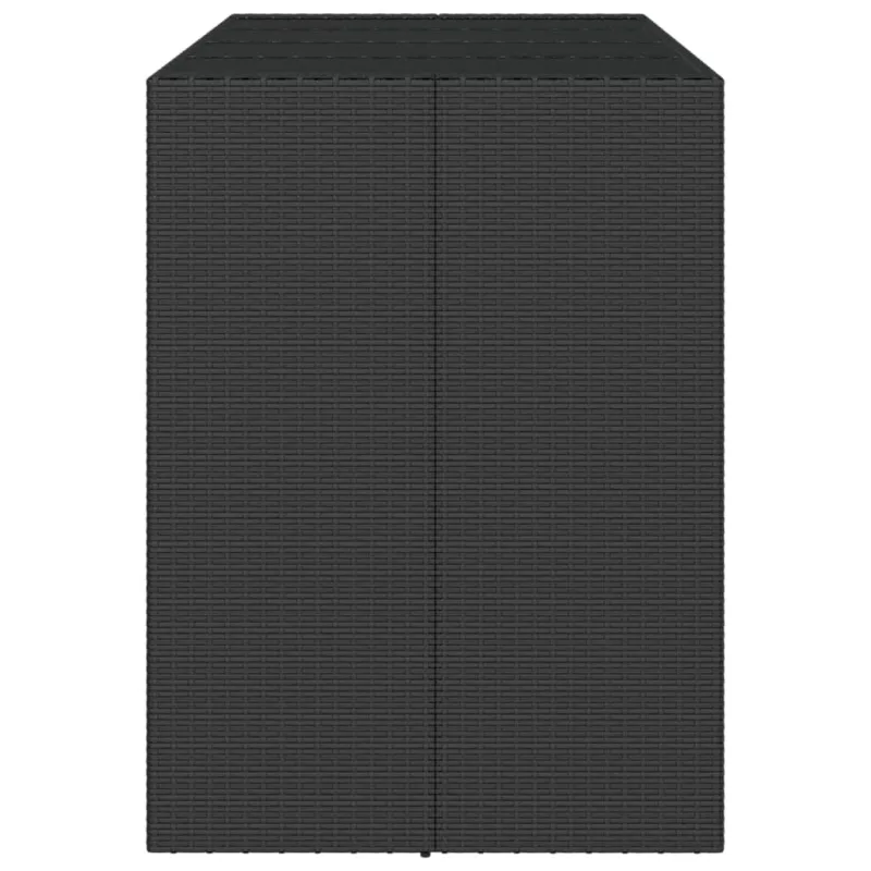 Lasipintainen pöytä, musta, 145x80x110cm, rattan