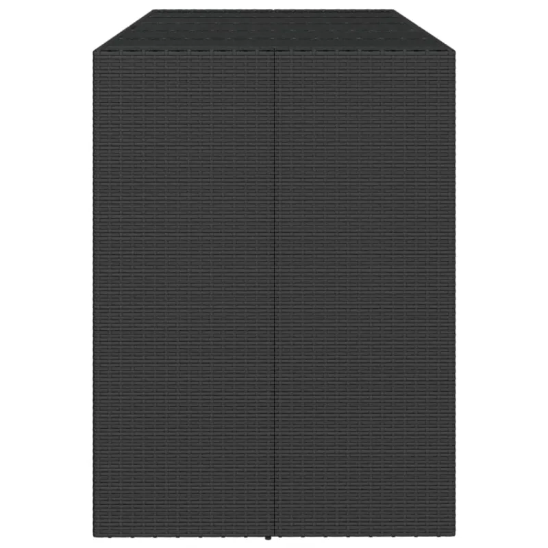 Lasipintainen pöytä, musta, 185x80x110cm, rattan
