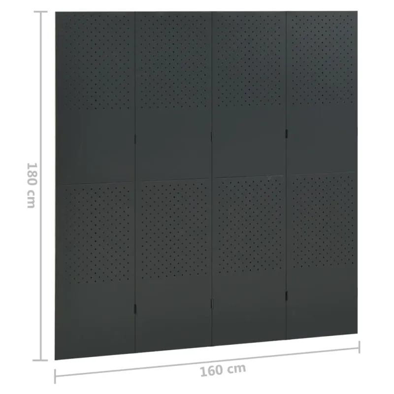 Kambario pertvaros, 4 dalių, 2vnt., pilkos, 160x180cm, plienas
