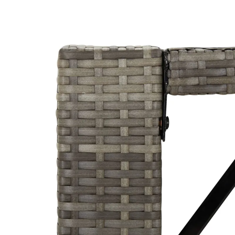Lasipintainen pöytä, harmaa, 185x80x110cm, rattan