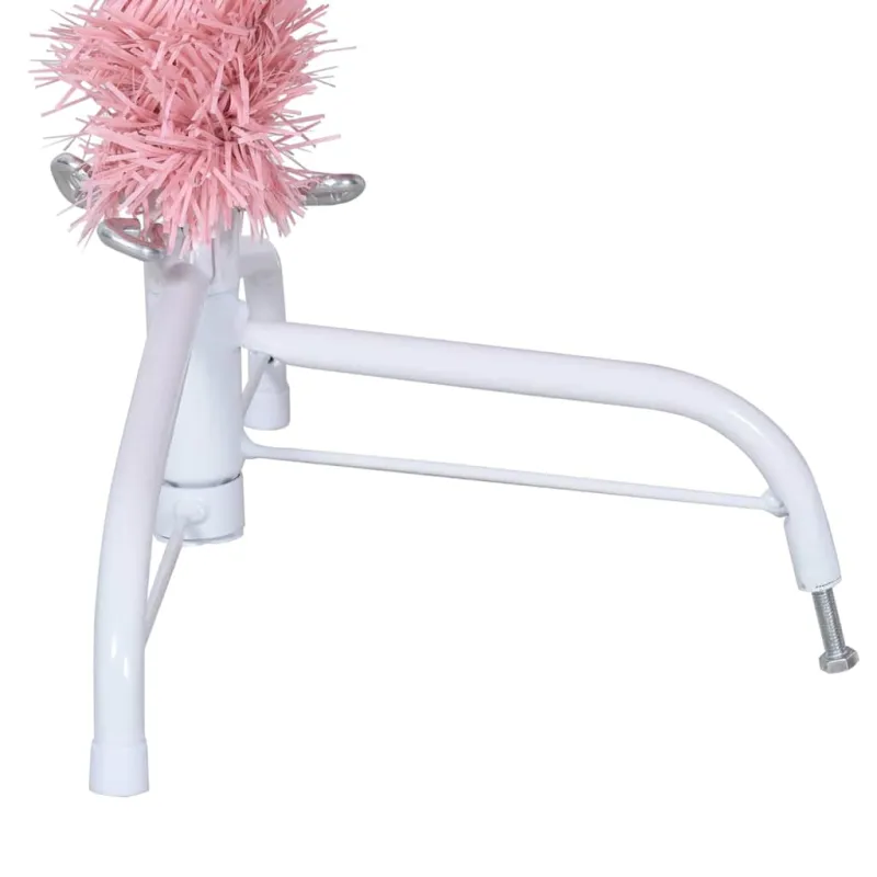 Dirbtinė pusinė Kalėdų eglutė su stovu, rožinė, 120cm, PVC
