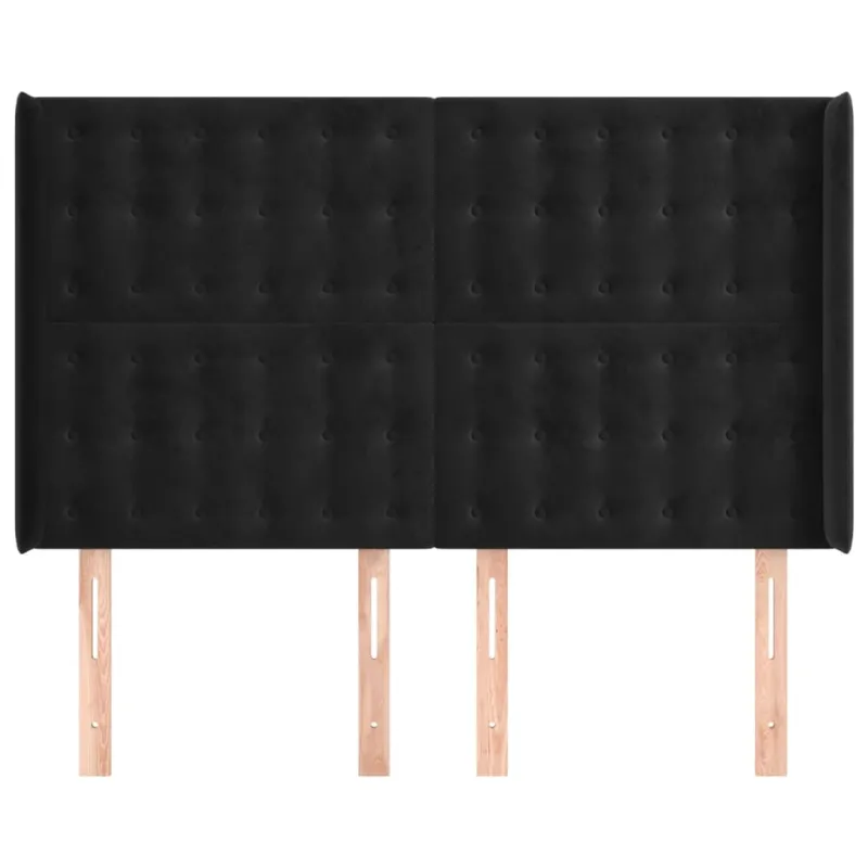 Galvūgalis su auselėmis, juodos, 147x16x118/128cm, aksomas