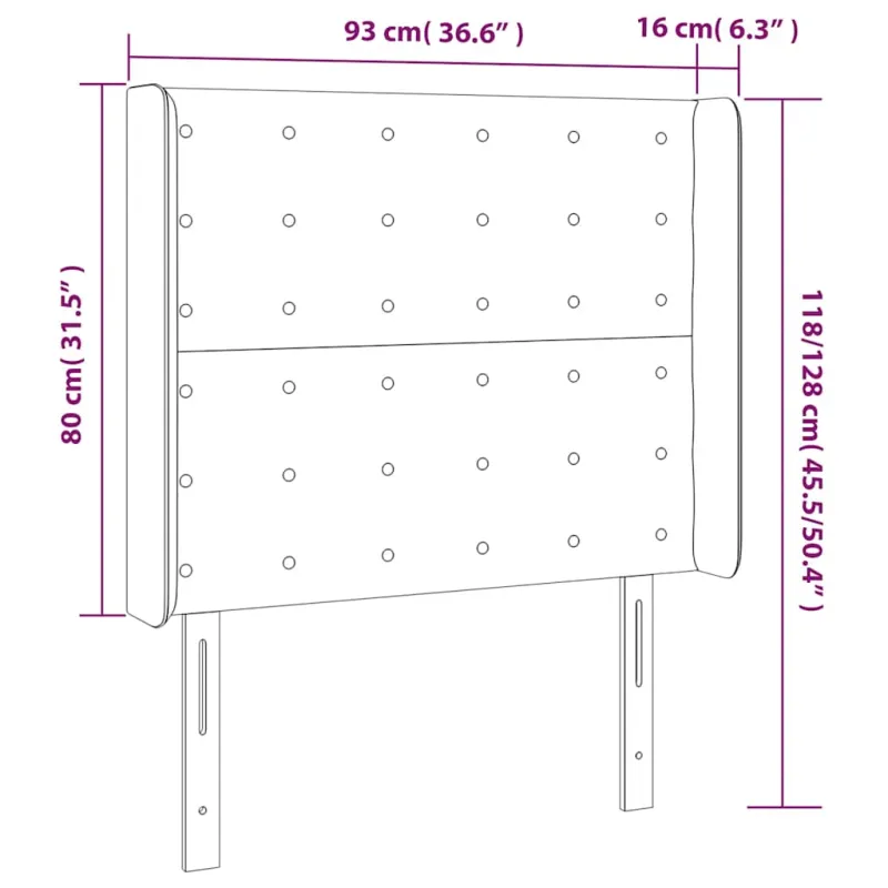 Galvūgalis su auselėmis, tamsiai žalios,93x16x118/128cm,aksomas