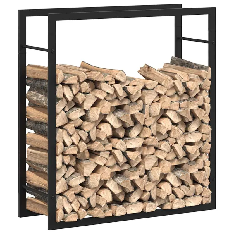 Stovas malkoms, matinės juodos spalvos, 80x28x86cm, plienas